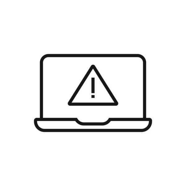Muokattava Kuvake Laptop Alert Message Vektori Kuvitus Eristetty Valkoisella Taustalla — vektorikuva