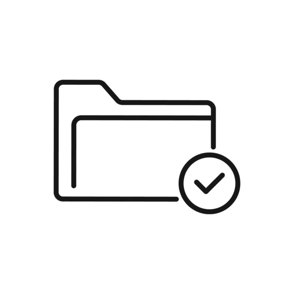 核准文件夹的可编辑图标 在白色背景上孤立的向量说明 用于演示文稿 网站或移动应用程序 — 图库矢量图片