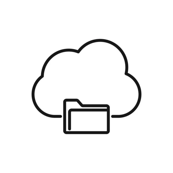 Icona Modificabile Del Cloud Computing Folder Connection Illustrazione Vettoriale Isolata — Vettoriale Stock