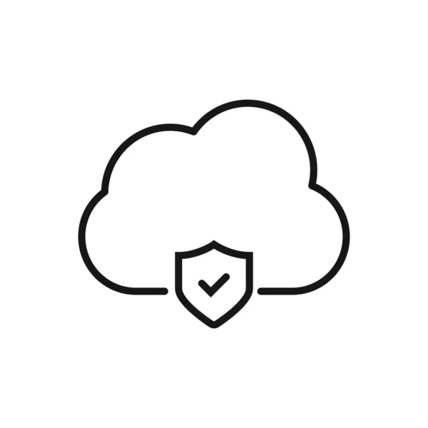 Bewerkbare Icon Van Cloud Computing Protection Vector Illustratie Geïsoleerd Witte — Stockvector