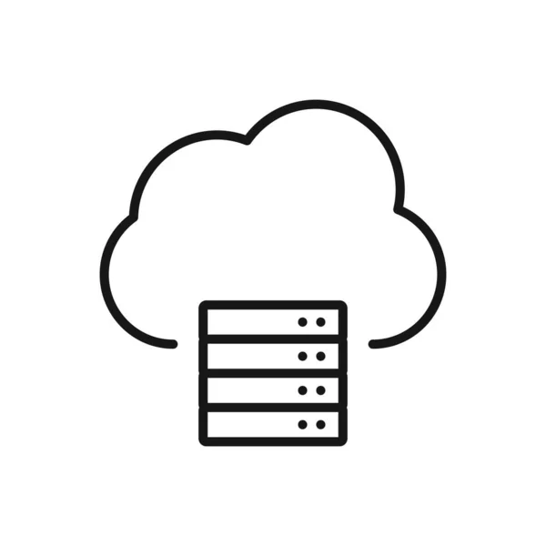 Icona Modificabile Del Server Cloud Computing Illustrazione Vettoriale Isolata Sfondo — Vettoriale Stock