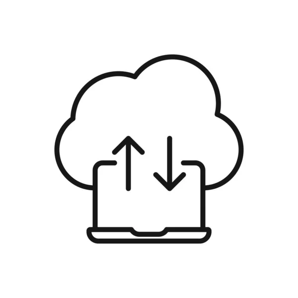 Icona Modificabile Del Cloud Computing Connection Illustrazione Vettoriale Isolata Sfondo — Vettoriale Stock