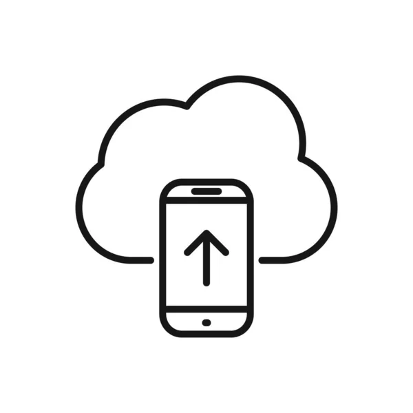 Editable Icon Cloud Computing Upload Illustrazione Vettoriale Isolata Sfondo Bianco — Vettoriale Stock