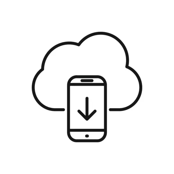 Icona Modificabile Del Cloud Computing Smartphone Illustrazione Vettoriale Isolata Sfondo — Vettoriale Stock