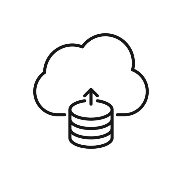 Editable Icon Cloud Computing Database Connection Vector Illustration Isolated White — Stock Vector