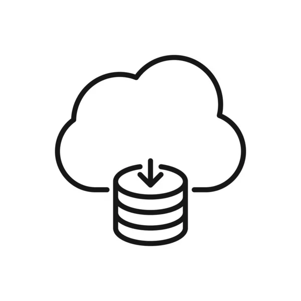 Editable Icon Cloud Computing Download Server Vector Illustration Isolated White — Stock Vector