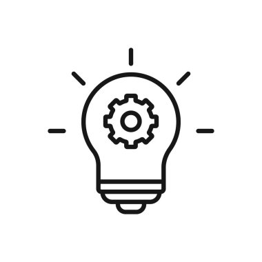 Düzenlenebilir Ampul Simgesi, Vektör illüstrasyonu beyaz arkaplanda izole edildi. Sunum, web sitesi veya mobil uygulama için kullanılacak