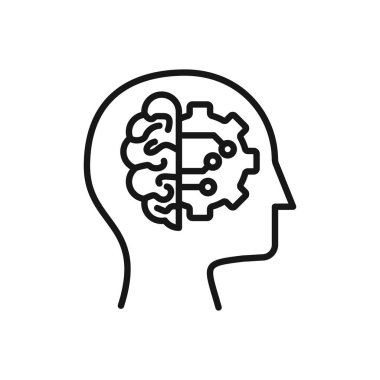 Düzenlenebilir Yapay Zeka Simgesi, Vektör illüstrasyonu beyaz arkaplanda izole edildi. Sunum, web sitesi veya mobil uygulama için kullanılacak