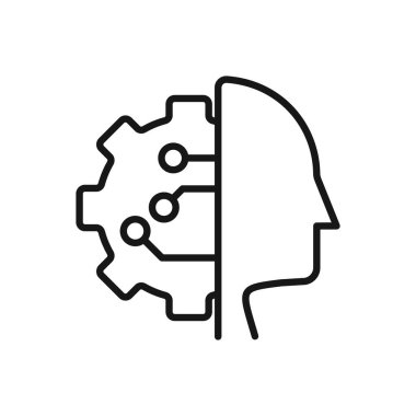 Düzenlenebilir Yapay Zeka Simgesi, Vektör illüstrasyonu beyaz arkaplanda izole edildi. Sunum, web sitesi veya mobil uygulama için kullanılacak