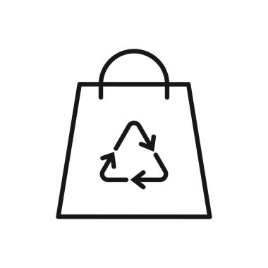 Düzenlenebilir Geri Dönüşüm Torbası Simgesi, Vektör illüstrasyonu beyaz arkaplanda izole edildi. Sunum, web sitesi veya mobil uygulama için kullanılacak