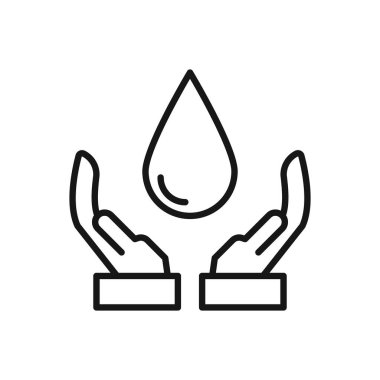 Düzenlenebilir Su Kaydetme Simgesi, Vektör illüstrasyonu beyaz arkaplanda izole edildi. Sunum, web sitesi veya mobil uygulama için kullanılacak