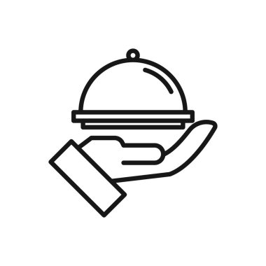 Hizmet Tepsisinin Düzenlenebilir Simgesi, Vektör illüstrasyonu beyaz arkaplanda izole edildi. Sunum, web sitesi veya mobil uygulama için kullanılacak