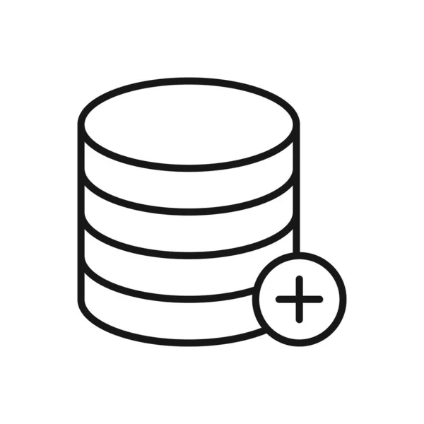 Editierbares Symbol Für Datenbank Hinzufügen Vektordarstellung Isoliert Auf Weißem Hintergrund — Stockvektor
