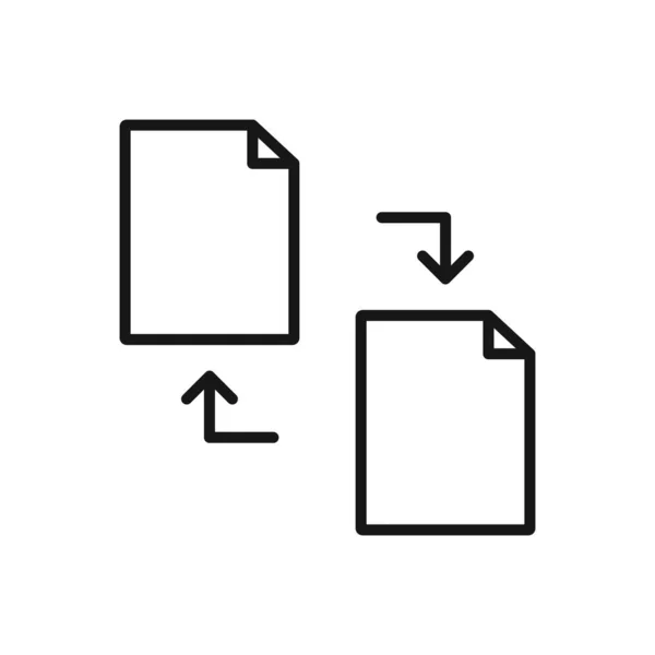 Icona Modificabile Del File Trasferimento Illustrazione Vettoriale Isolata Sfondo Bianco — Vettoriale Stock
