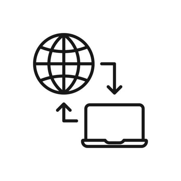 Icona Modificabile Della Connessione Internet Illustrazione Vettoriale Isolata Sfondo Bianco — Vettoriale Stock