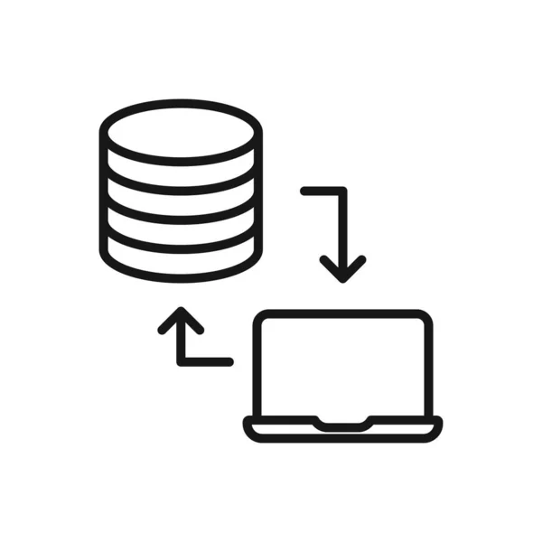 Editable Icon Cloud Computing Server Share Data Laptop Vector Illustration — Stock Vector
