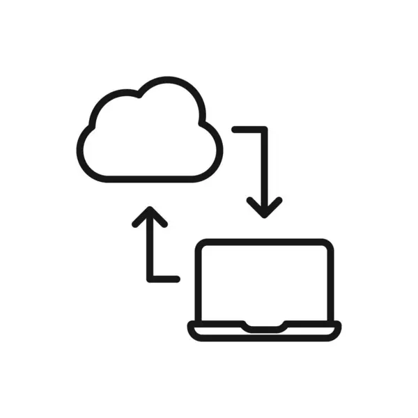 Επεξεργάσιμο Εικονίδιο Της Σύνδεσης Laptop Cloud Computing Διανυσματική Απεικόνιση Που — Διανυσματικό Αρχείο