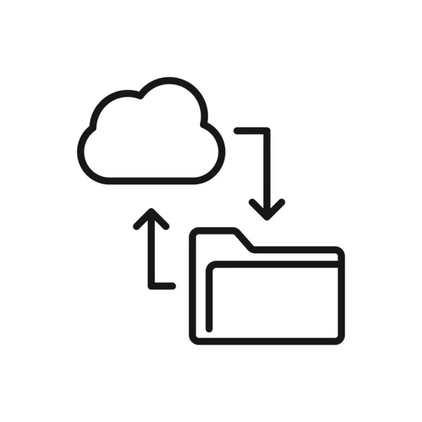 Icona Modificabile Della Cartella Cloud Computing Illustrazione Vettoriale Isolata Sfondo — Vettoriale Stock