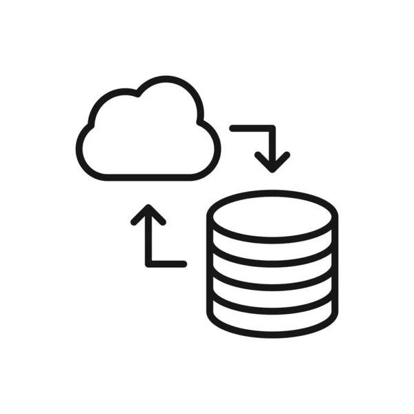 Editable Icon Cloud Computing Server Connection Vector Illustration Isolated White — Stock Vector