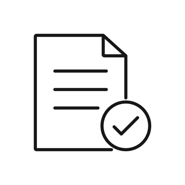 可编辑的已批准文件图标 在白色背景上孤立的向量说明 用于演示文稿 网站或移动应用程序 — 图库矢量图片