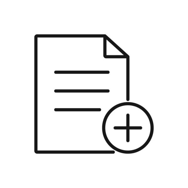 添加文件的可编辑图标 在白色背景上孤立的向量说明 用于演示文稿 网站或移动应用程序 — 图库矢量图片