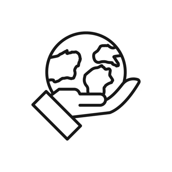 Icône Modifiable Globe Hand Illustration Vectorielle Isolée Sur Fond Blanc — Image vectorielle