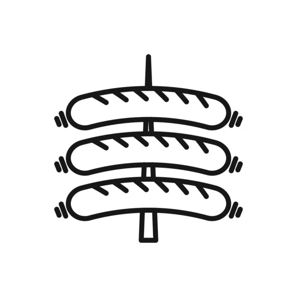 Icône Modifiable Sausage Grill Illustration Vectorielle Isolée Sur Fond Blanc — Image vectorielle