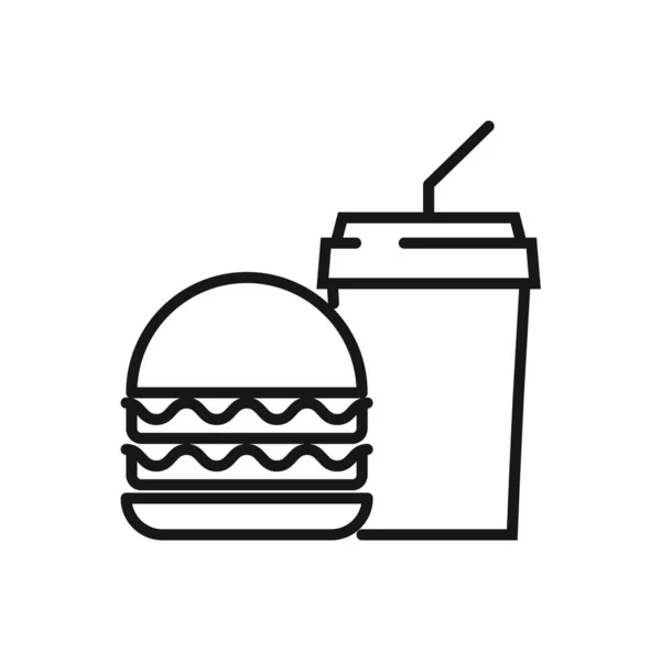 Hamburger Çeceğin Düzenlenebilir Simgesi Vektör Çizimi Beyaz Arkaplanda Izole Edildi — Stok Vektör