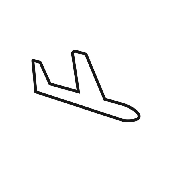 Ícone Editável Desembarque Avião Ilustração Vetorial Isolada Sobre Fundo Branco — Vetor de Stock