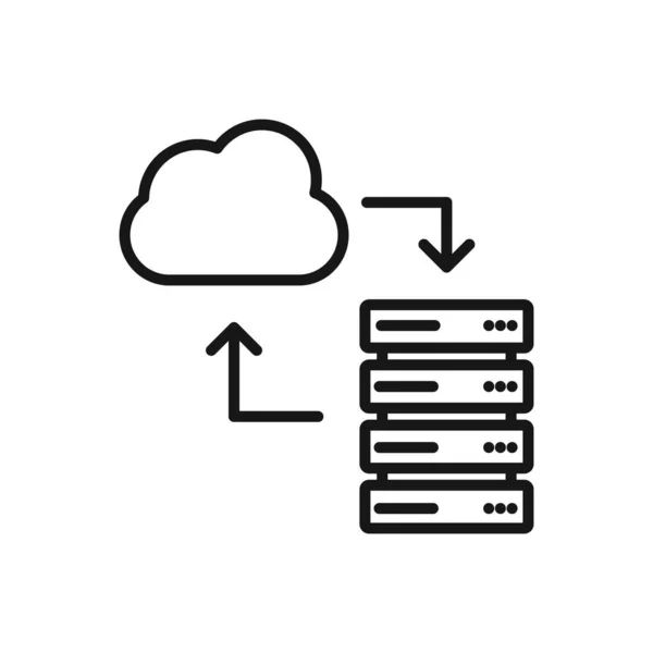 Upravitelná Ikona Serveru Cloud Computing Vektorová Ilustrace Izolovaná Bílém Pozadí — Stockový vektor