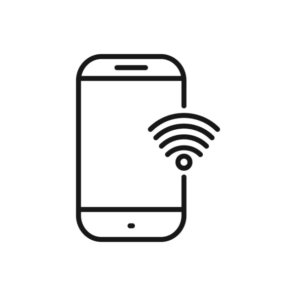 Smartphone无线连接的可编辑图标 白色背景上孤立的向量说明 用于演示文稿 网站或移动应用程序 — 图库矢量图片