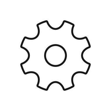 Beyaz arkaplanda izole edilmiş vektör illüstrasyonu düzenlenebilir Cogwheel Simgesi. Sunum, web sitesi veya mobil uygulama için kullanılacak