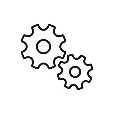 Beyaz arkaplanda izole edilmiş vektör illüstrasyonu düzenlenebilir Cogwheel Simgesi. Sunum, web sitesi veya mobil uygulama için kullanılacak