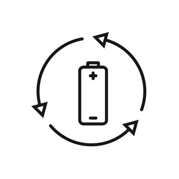 Icône Modifiable Recyclage Batterie Illustration Vectorielle Isolée Sur Fond Blanc — Image vectorielle
