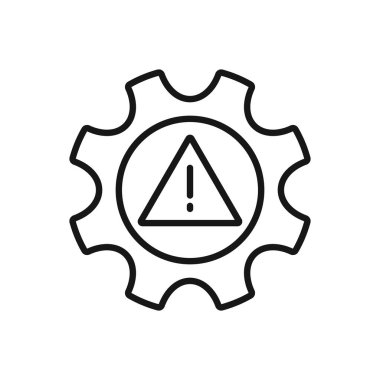 Cogwheel Alarmının Düzenlenebilir Simgesi, Vektör illüstrasyonu beyaz arkaplanda izole edildi. Sunum, web sitesi veya mobil a için kullanılıyor