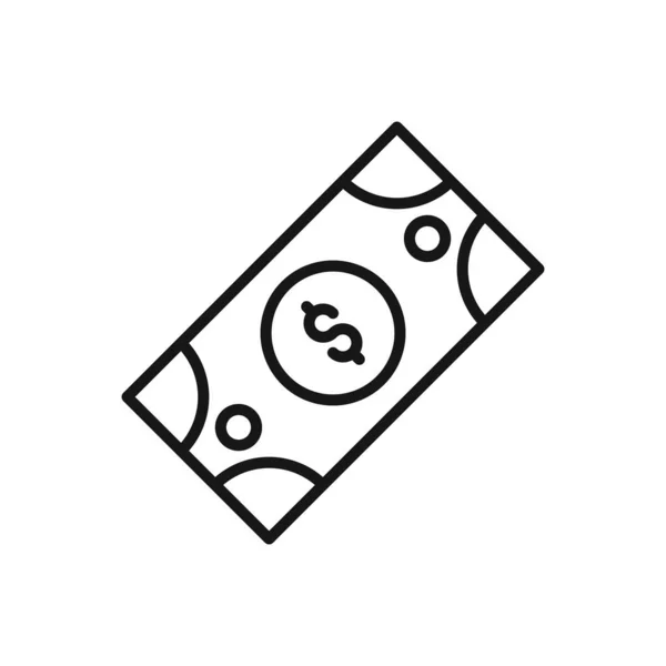 Ícone Editável Dollar Banknote Ilustração Vetorial Isolada Sobre Fundo Branco — Vetor de Stock
