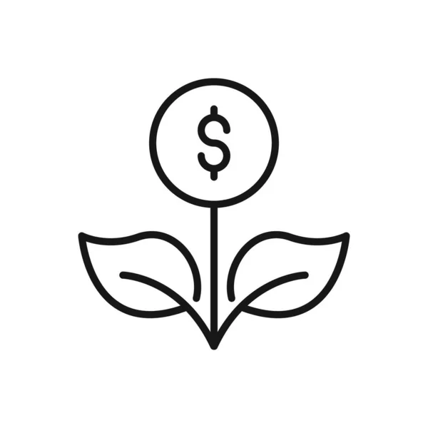 Editable Icon Money Tree Growing Vector Illustration Isolated White Background — Stock Vector