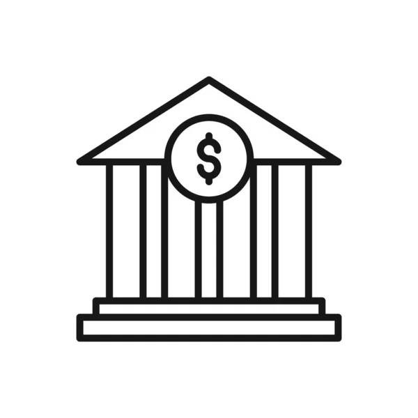 Ícone Editável Edifício Bank Ilustração Vetorial Isolada Sobre Fundo Branco — Vetor de Stock