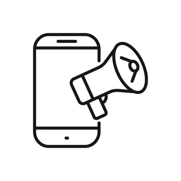 Megaphone Announcement Cement Smartphone的可编辑图标 在白色背景上孤立的向量图形 用于演示文稿 网站或移动应用程序 — 图库矢量图片