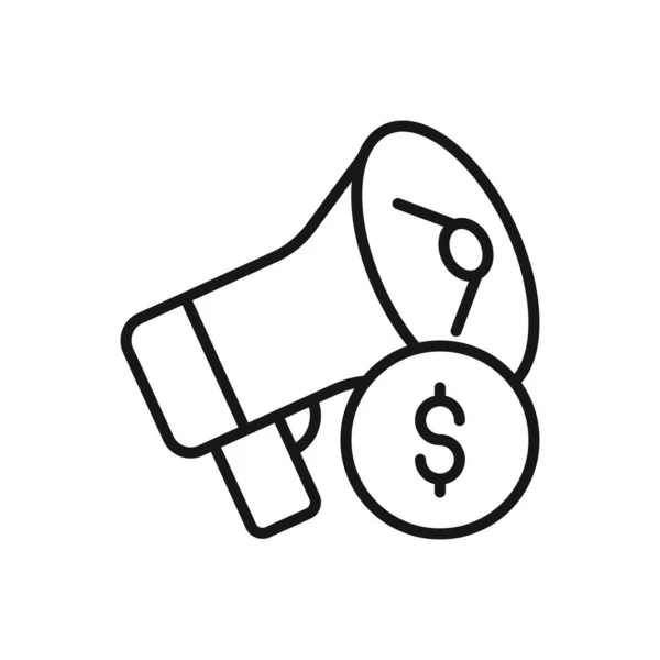 Ícone Editável Anúncio Megafone Ilustração Vetorial Isolada Fundo Branco Usando — Vetor de Stock