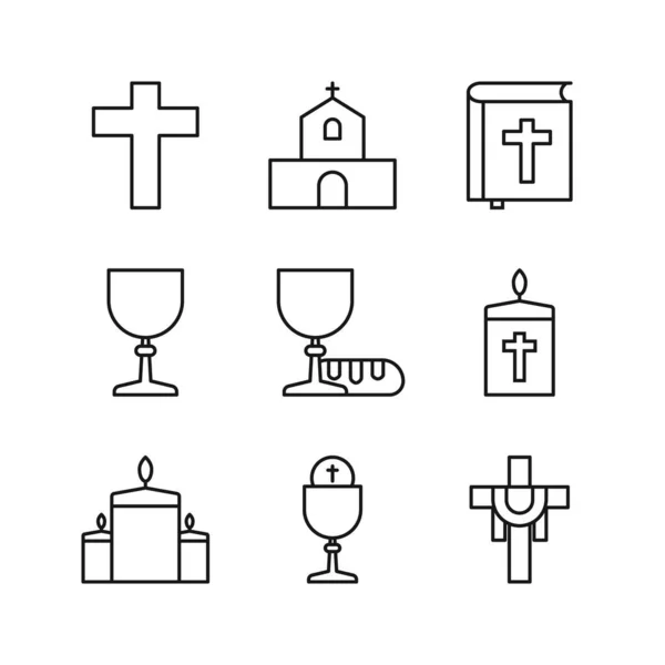 stock vector Editable Set Icon of Christian Catholic, Vector illustration isolated on white background. using for Presentation, website or mobile app