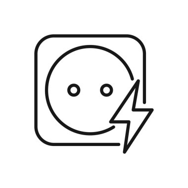 Elektrik Soketinin Düzenlenebilir Simgesi, Vektör illüstrasyonu beyaz arkaplanda izole edildi. Sunum, web sitesi veya mobil uygulama için kullanılacak