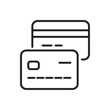 Düzenlenebilir Kredi veya Banka Kartı Simgesi, Vektör illüstrasyonu beyaz arkaplanda izole edildi. Sunum, web sitesi veya mobil uygulama için kullanılacak