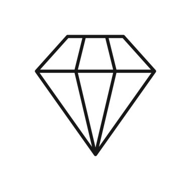 Elmas Taşı 'nın Düzenlenebilir Simgesi, Beyaz arka planda izole edilmiş Vektör illüstrasyonu. Sunum, web sitesi veya mobil uygulama için kullanılacak