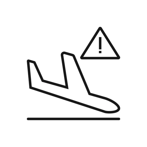 Icono Editable Aterrizaje Plano Precaución Ilustración Vectorial Aislada Sobre Fondo — Vector de stock