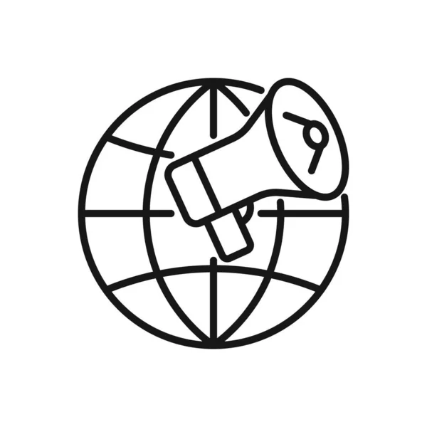 Icône Modifiable Publicité Mondiale Annonce Mégaphone Illustration Vectorielle Isolée Sur — Image vectorielle