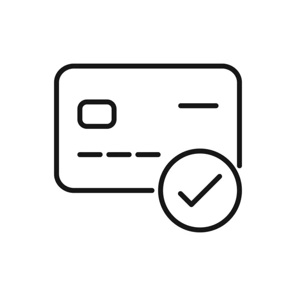 可编辑的银行卡付款核准图标 向量图解分离的白色背景 用于演示文稿 网站或移动应用程序 — 图库矢量图片