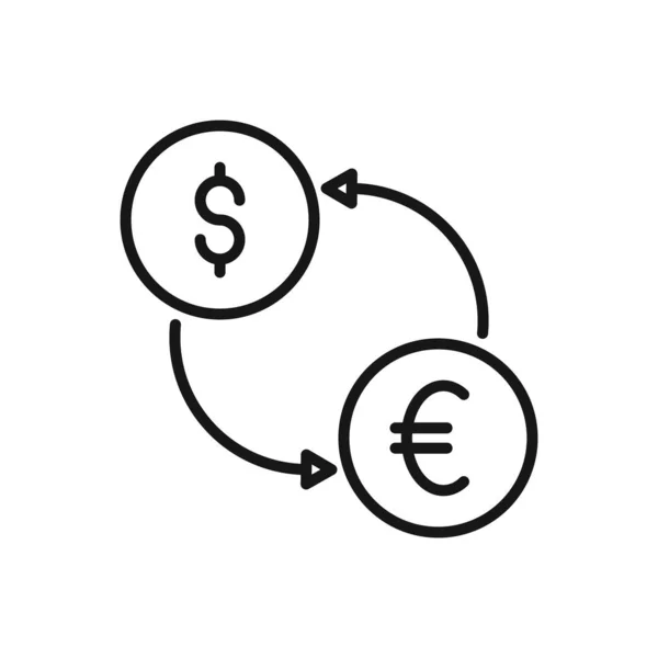 Icono Editable Euro Dollar Exchange Ilustración Vectorial Aislada Sobre Fondo — Vector de stock