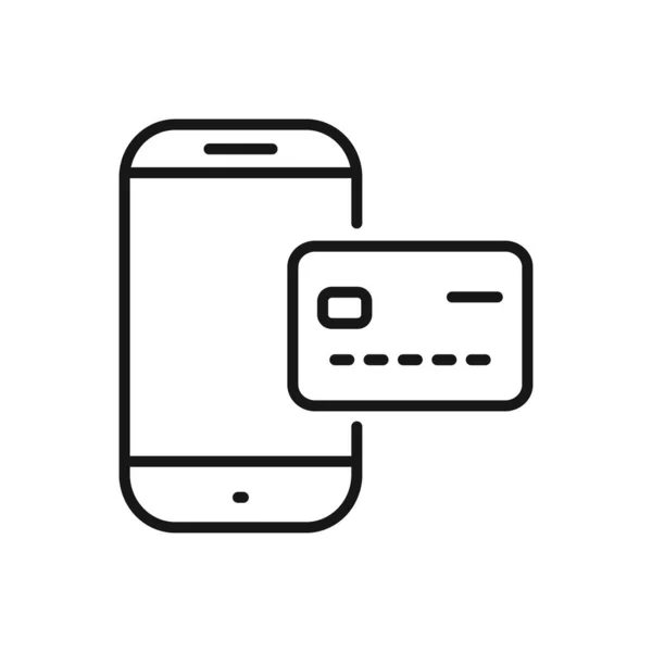 Icône Modifiable Paiement Smartphone Illustration Vectorielle Isolée Sur Fond Blanc — Image vectorielle