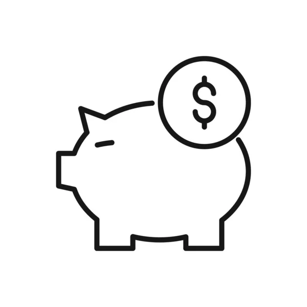 Icono Editable Piggy Money Ilustración Vectorial Aislada Sobre Fondo Blanco — Vector de stock